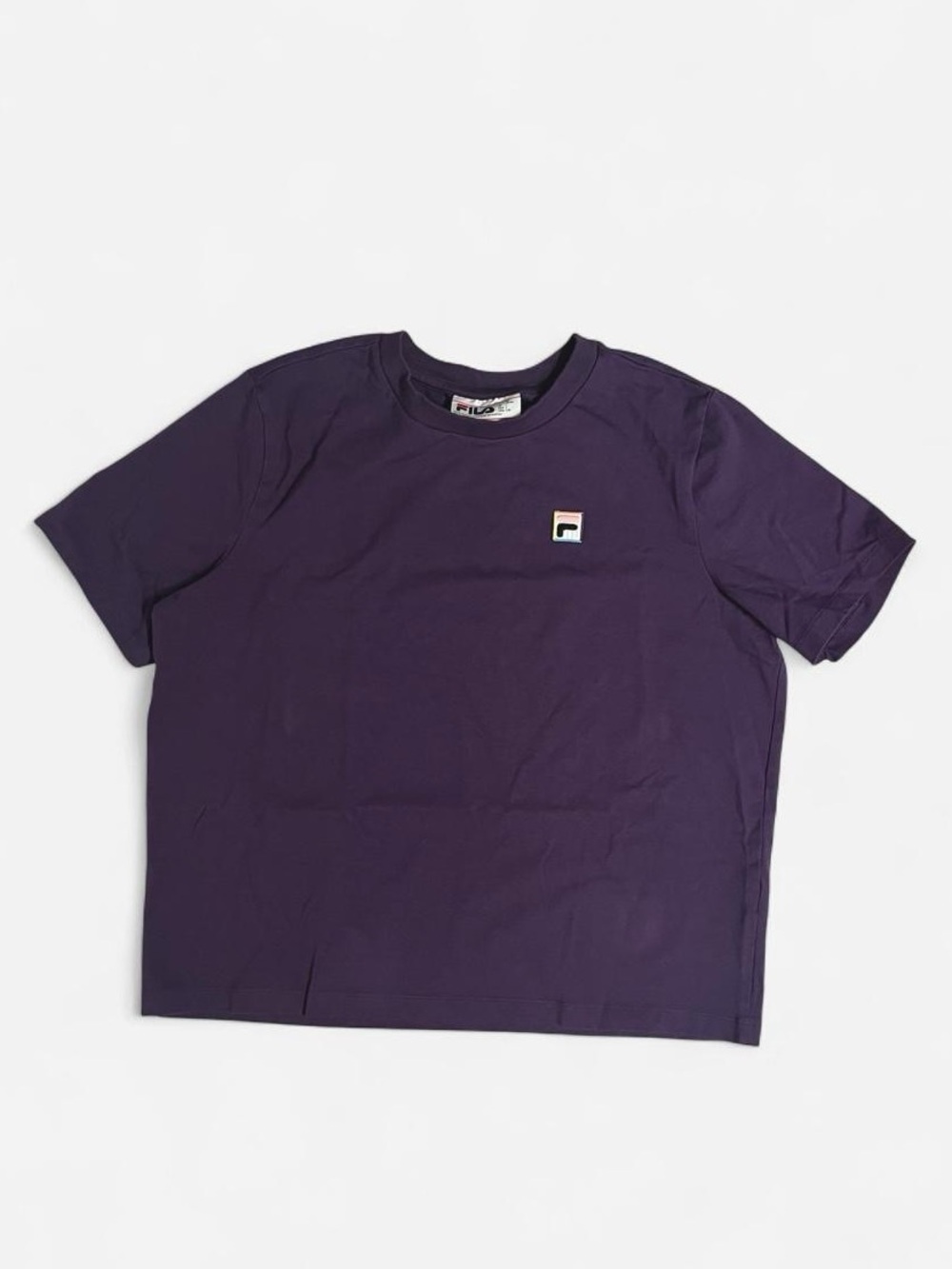Fila Purple Short Sleeve Crew Tee with Small Logo Patch